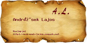 Andrásek Lajos névjegykártya