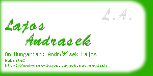 lajos andrasek business card